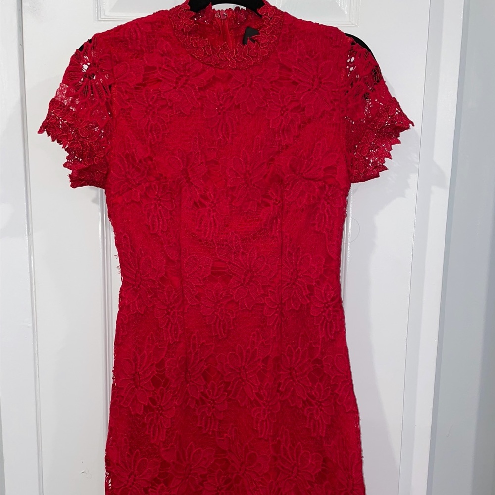Red lace dress